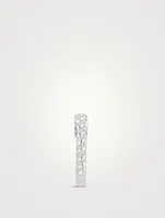 Mini 14K White Gold Twist Huggie Hoop Earring