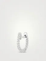 Mini 14K White Gold Twist Huggie Hoop Earring