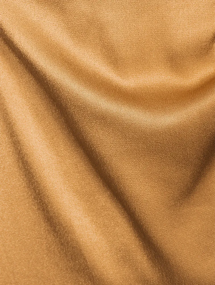 Satin Draped Wrap Dress