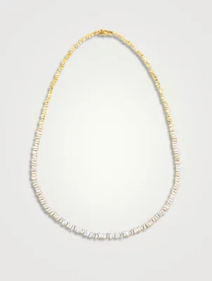 Fireworks 18K Gold Tennis Necklace With Diamonds