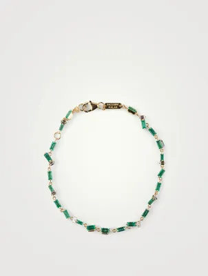 One-Of-A-Kind 18K Gold Tennis Bracelet With Emeralds