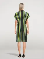 Cotton Voile Tunic Dress Stripe Print