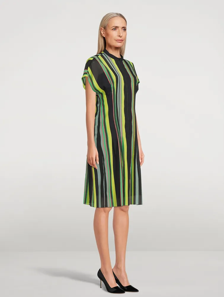 Cotton Voile Tunic Dress Stripe Print