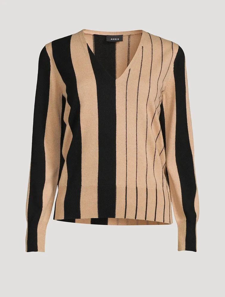 Stripe Jacquard Cashmere Sweater