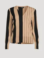 Stripe Jacquard Cashmere Sweater