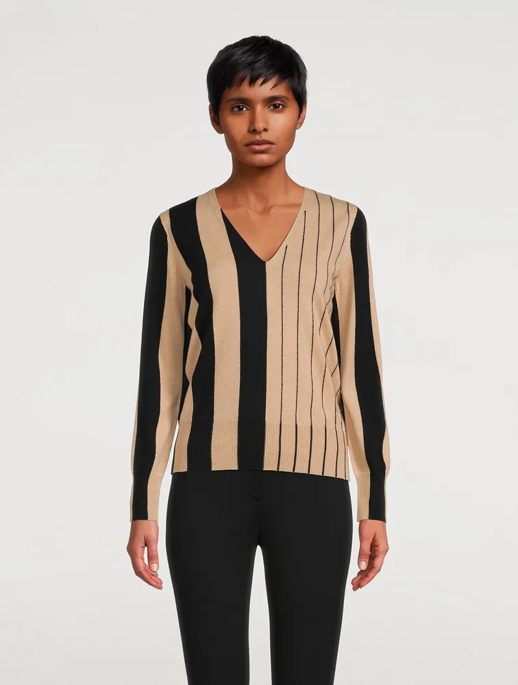 Stripe Jacquard Cashmere Sweater