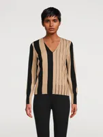 Stripe Jacquard Cashmere Sweater