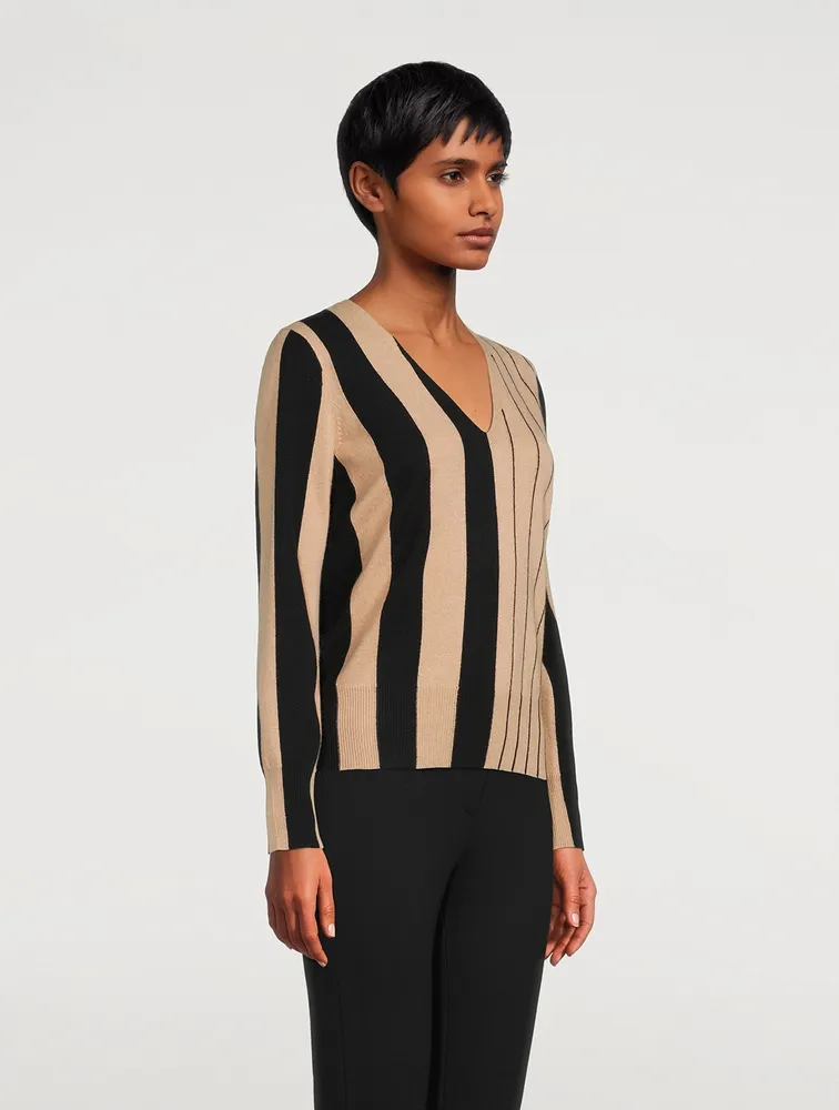 Stripe Jacquard Cashmere Sweater