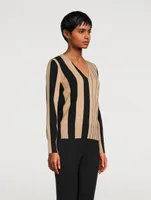 Stripe Jacquard Cashmere Sweater