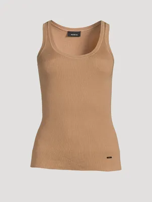 Silk Cotton Seamless Ribbed Tank Top