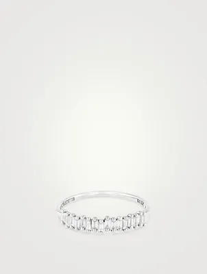 Fireworks 18K Gold Half Band Ring With Diamonds
