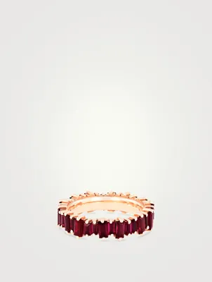 Fireworks 18K Rose Gold Eternity Band With Rubies