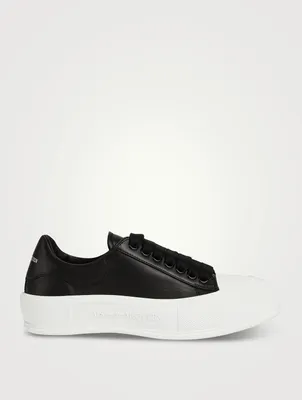 Deck Plimsoll Leather Sneakers
