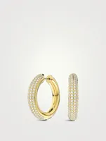 Medium Dextera Hoop Earrings With Crystals