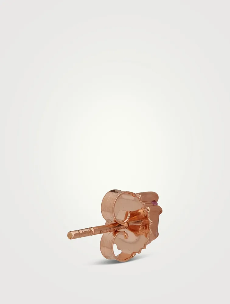 Fireworks 18K Rose Gold Stud Earrings With Pink Sapphire And Diamonds