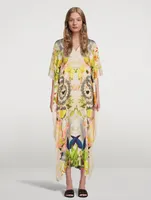 Long caftan Xim à motif de guépards