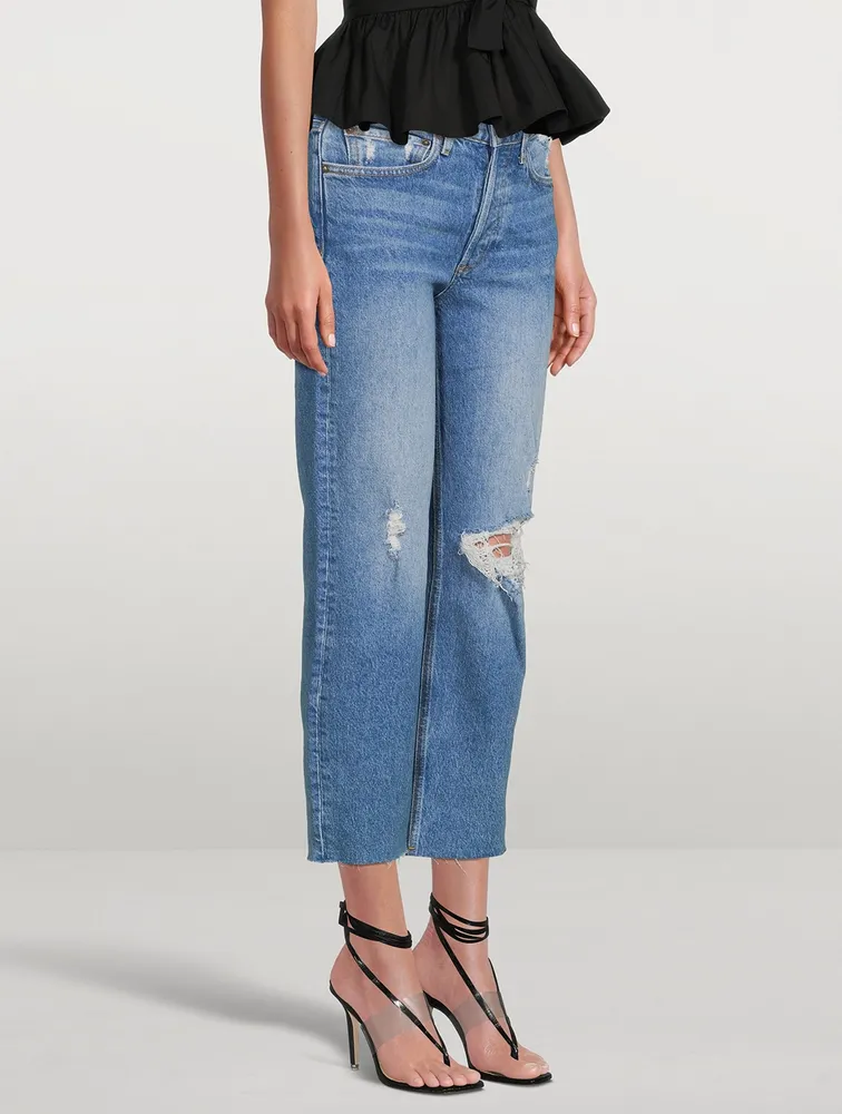 The Tommy Distressed Straight-Leg Jeans
