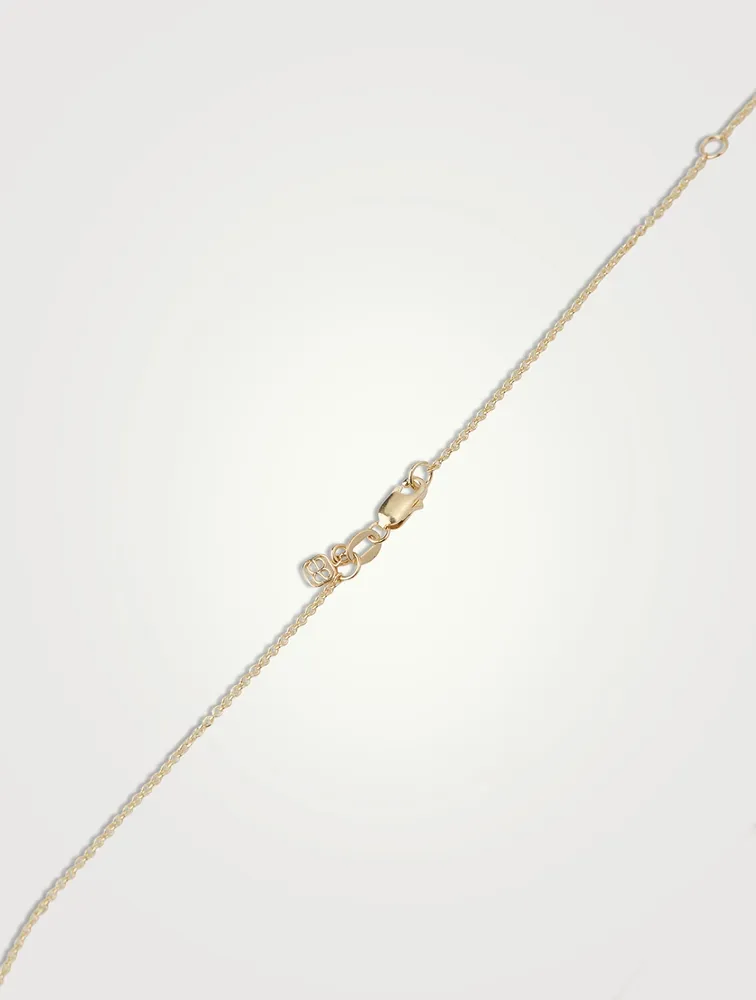 14K Gold Tableau Pendant Necklace With Diamonds