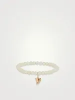 Beaded Bracelet With 14K Gold Diamond Conch Shell Charm