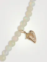 Beaded Bracelet With 14K Gold Diamond Conch Shell Charm