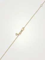 14K Gold Nautilus Fossil Pendant Necklace With Diamonds