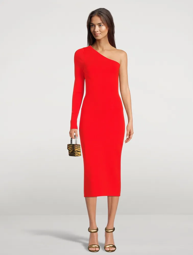 VB Body One-Shoulder Midi Dress