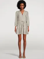 Kylenn Belted Mini Dress Stripe Print