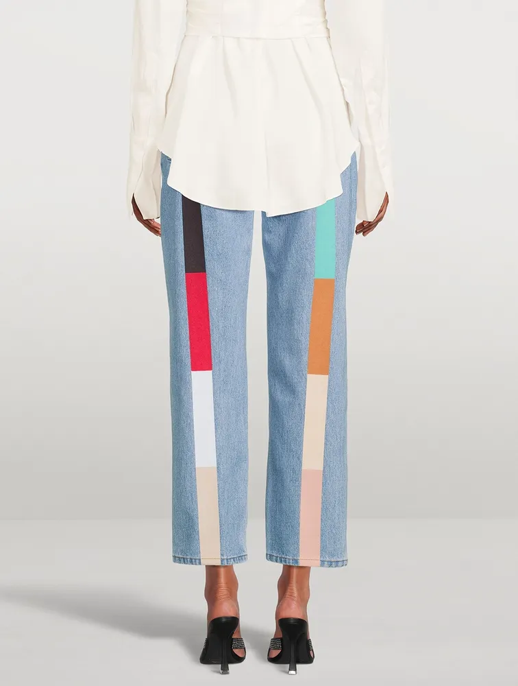 Tate Mid-Century Rainbow Straight-Leg Jeans