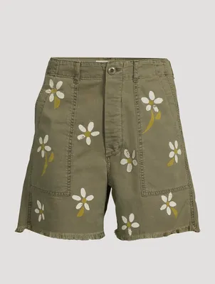 The Vintage Army Shorts Floral Print