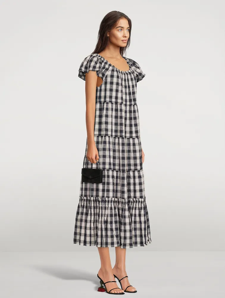 The Nightingale Midi Dress Plaid Print