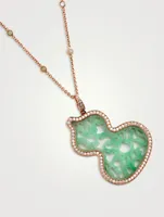 Wulu 18K Rose Gold Lace Jade Necklace With Diamonds