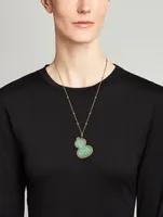 Wulu 18K Rose Gold Lace Jade Necklace With Diamonds