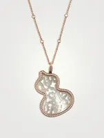 Wulu 18K Rose Gold Lace Mother-Of-Pearl Necklace With Diamonds