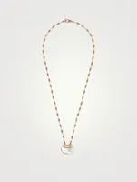 Medium Yu Yi 18K Rose Gold Necklace With Mother-Of-Pearl And Diamonds