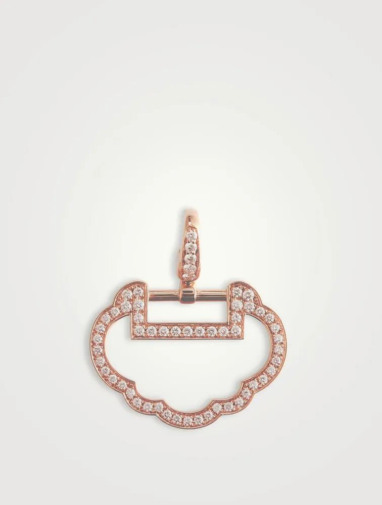 Medium Yu Yi 18K Rose Gold Pendant With Diamonds