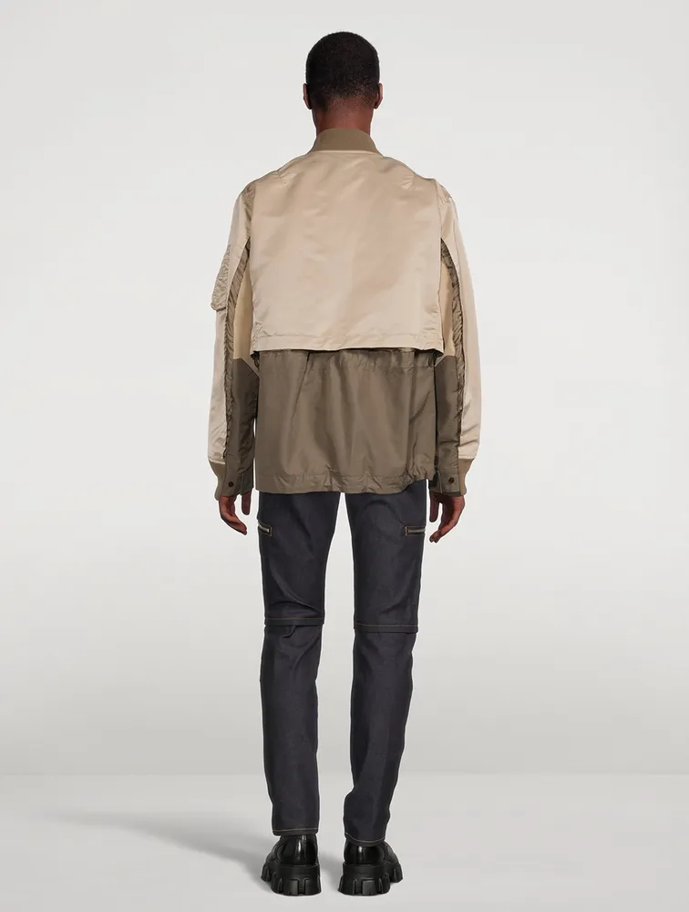 Nylon Twill Mix Blouson Jacket