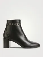 Vara Chain Leather Ankle Boots