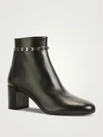 Vara Chain Leather Ankle Boots