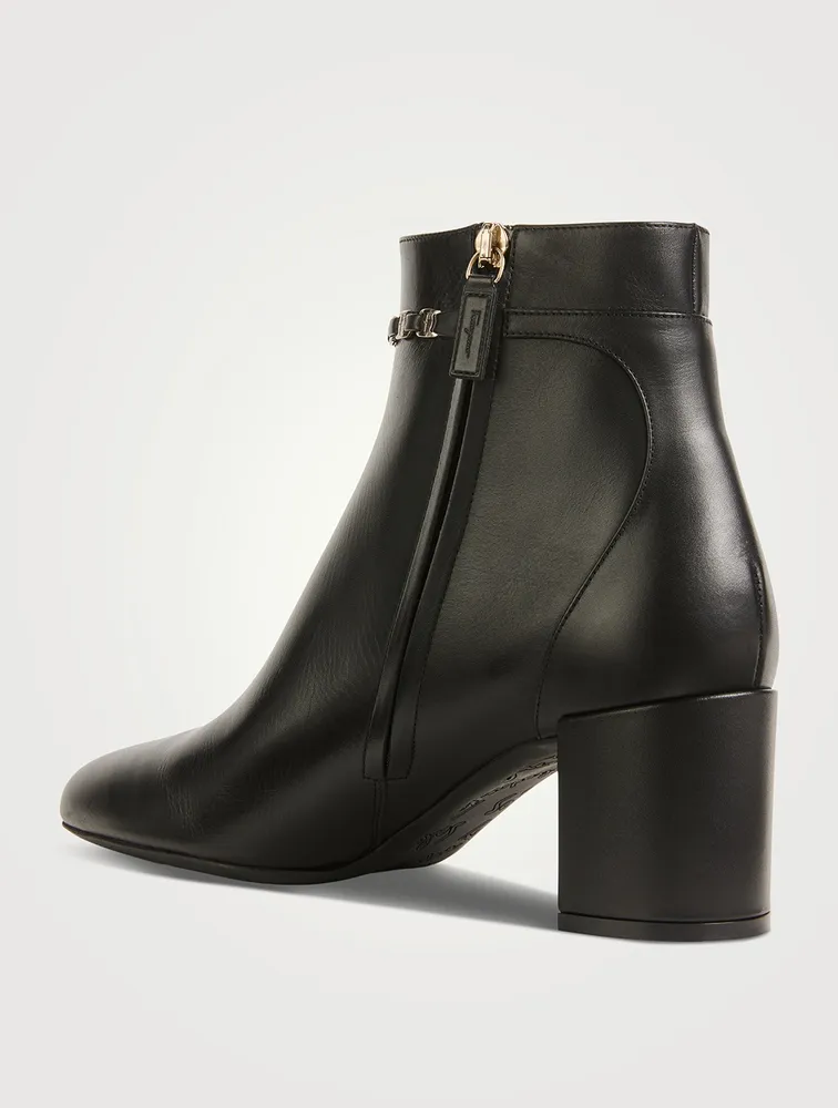 Vara Chain Leather Ankle Boots