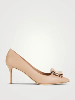 Winnie Double Bow Leather Pumps