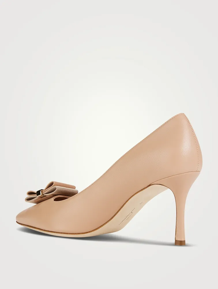 Winnie Double Bow Leather Pumps