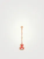 Wulu 18K Rose Gold Drop Earring With Red Agate And Diamonds