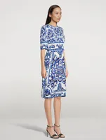 Charmeuse Midi Dress Majolica Print