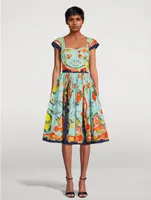 Bustier Midi Dress In Citrus Print