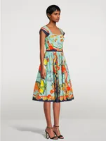 Bustier Midi Dress In Citrus Print