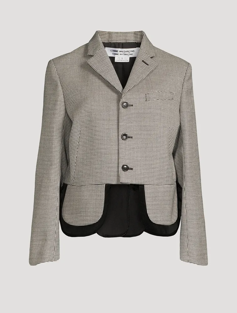 Wool Jacket Houndstooth Print