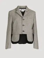 Wool Jacket Houndstooth Print