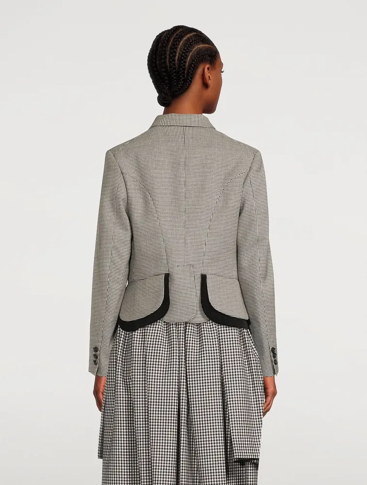 Wool Jacket Houndstooth Print