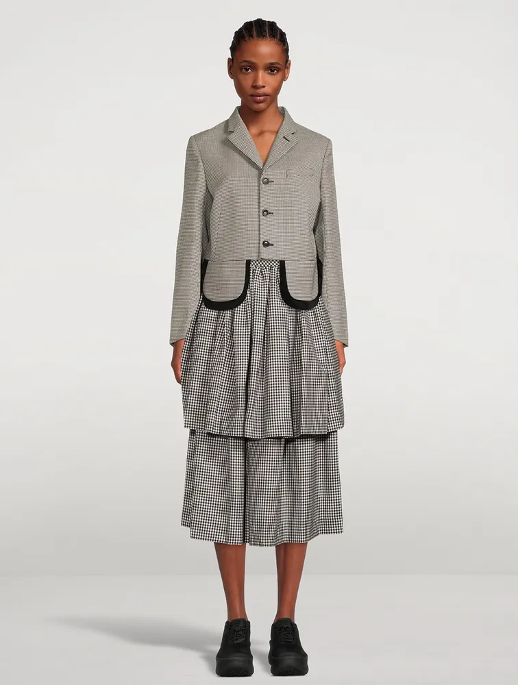Wool Jacket Houndstooth Print