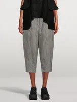 Tapered Wool Trousers Houndstooth Print